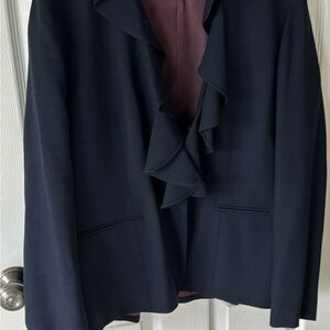 Polo Ralph Lauren Navy Ruffled Blazer